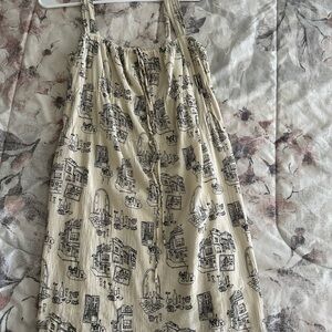 Abercrombie & Fitch Cream and Black Printed Dress